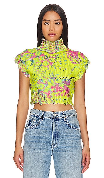 TOP CROPPED EN MAILLE Versace Jeans Couture