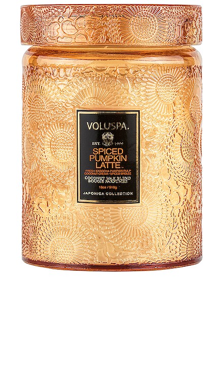Spiced Pumpkin Latte Large Glass Jar Candle Voluspa $32 