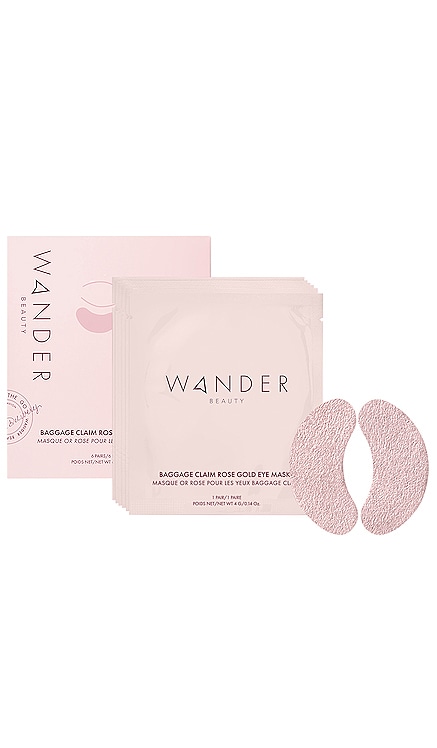 MASQUE POUR LES YEUX BAGGAGE CLAIM ROSE GOLD EYE MASKS 6 PACK Wander Beauty