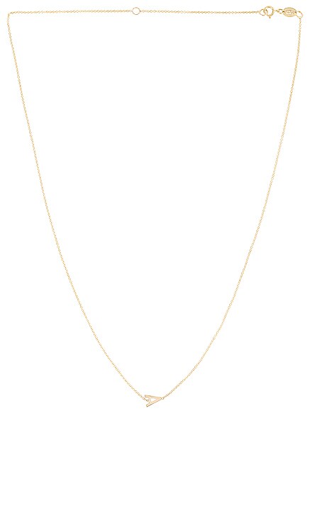 14K Gold Asymmetrical Initial Necklace Zoe Lev $270 
