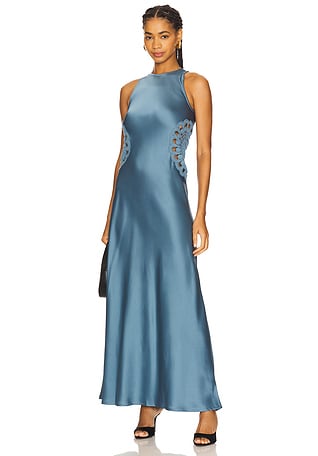 knee length dresses for ladies L'agence Lindsay Sequined Lace Dress