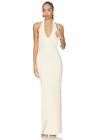 liv foster clara one-shoulder rosette satin a-line maxi dress Liv Foster Clara One-Shoulder Rosette A-Line Maxi Dress In Pink - 30% Off