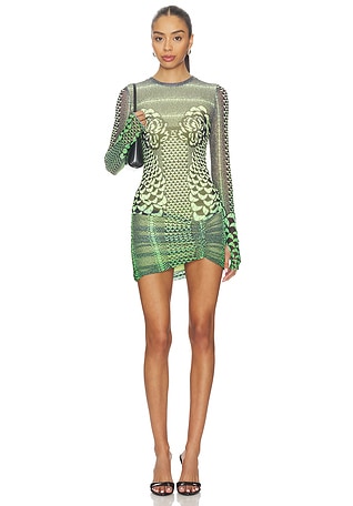 knee length dresses for ladies Jean Paul Gaultier Soleil S/S 1999 Amour au Soleil Mesh Maxi Dress