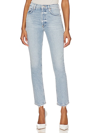 Riley High Rise Straight Crop Jeans