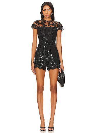 Ruffle Black Romper Outfit - Lizzie in Lace