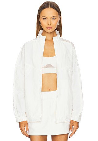 【タグ付　新品未使用】alo アロ　リブモーダル長袖　ロングスリーブ　ホワイト alo Origin Full-Zip Track Jacket in Ivory | REVOLVE