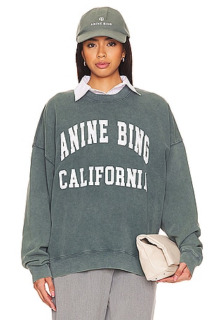 Anine Bing Harvey Sweatshirt – Dark Washed Black