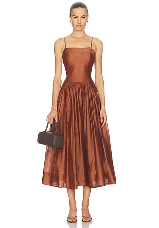 strapless open back dress Rasya One-Shoulder Pleated Maxi Dress