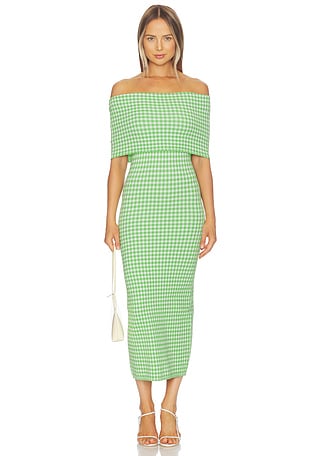 knee length dresses for ladies Hunter Green Floral Tulle Maxi Dress with Criss Cross Back main image 1