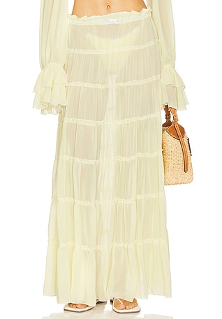 riu ❤︎ Frill bolero pleats dress Georgia Hardinge Opal Ruffled Plissé-chiffon Maxi Dress in