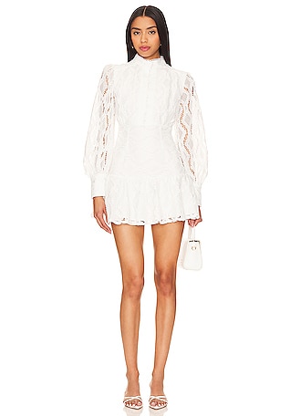 Alight Corset Mini Dress Ivory Online, Short White Dress with Boning