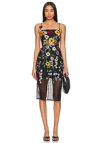 Bcbgmaxazria floral embroidered evening hot sale dress