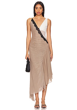 For Love and Lemons X Revolve Bustier Maxi Dress - Taupe