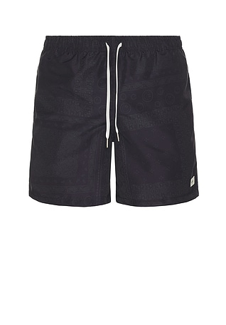 black bandana swim trunks