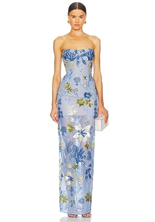green emerald velvet dress Aurora misty green Twilight Blossom Dress main image 1