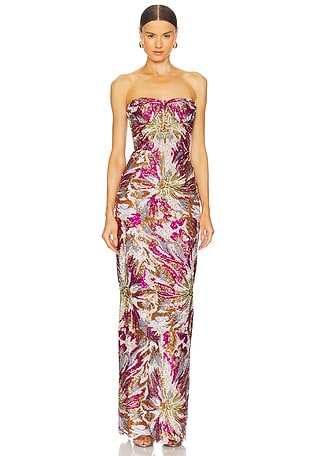 chinese dress ladies Dahlia Hand-Beaded Backless Chiffon maxi dress main image 1