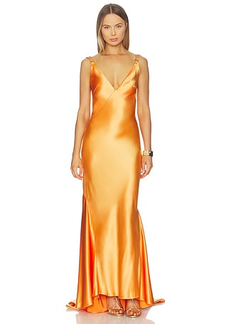 strapless open back dress Natassja Maxi Dress Orange main image 0