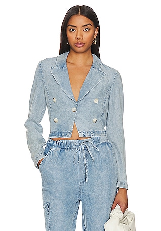 Hippona - Washed Distressed Elbow-Cutout Button-Up Denim Jacket | YesStyle