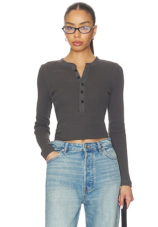 Drea Waffle Henley Top