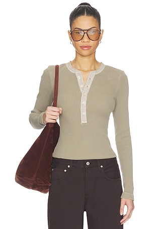 Drea Waffle Henley Top