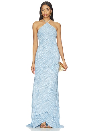 chinese dress ladies Cassandra Off Shoulder Slinky Maxi Dress / Pale Pink | Meshki