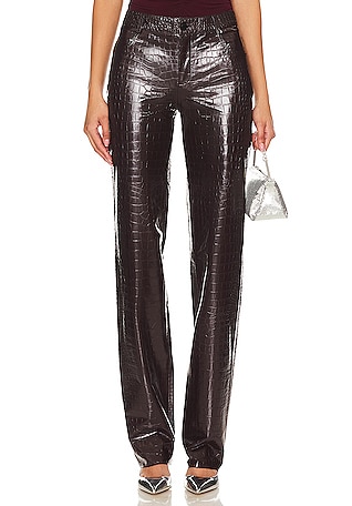 Plum sale leather trousers