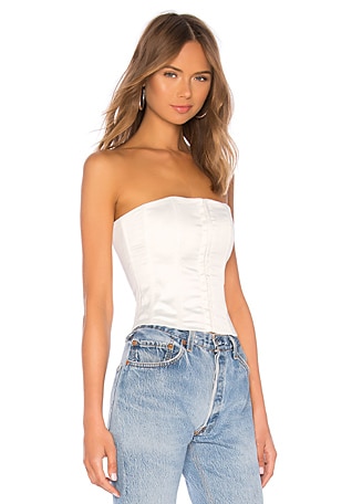 White Satin Corset, Tops