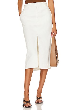 White denim outlet skirt revolve