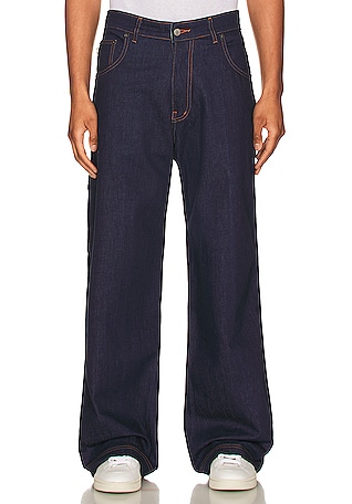 Fiorucci Relaxed Jeans in Laser Monogram Blue