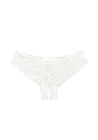 Crotchless Bridal Thong in White