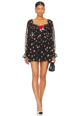 For love and on sale lemons black floral dress