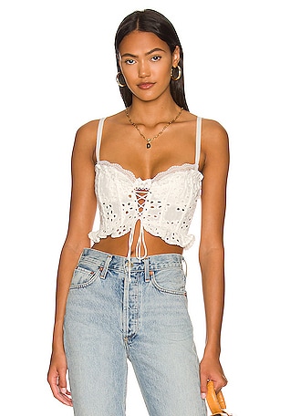 Milumia Women's Floral Lace Puff Sleeve Sweetheart Neck Bustier Corset Crop  Top White X-Small at  Women's Clothing store