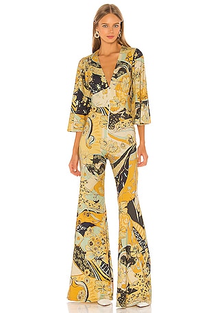 free people yellow jumpsuit