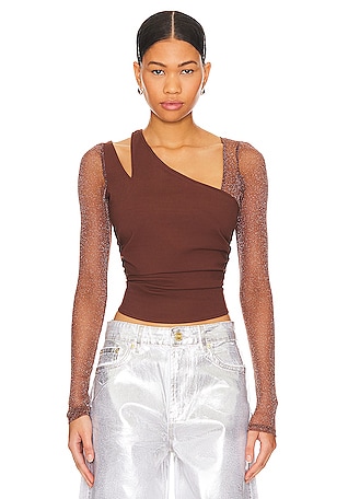 Free People x Revolve Twist And Shout Top in Neutral Combo