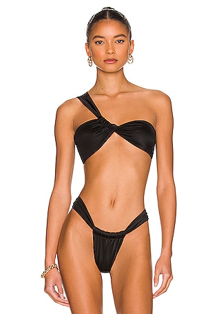 NAYA One Shoulder Bikini Top in Black