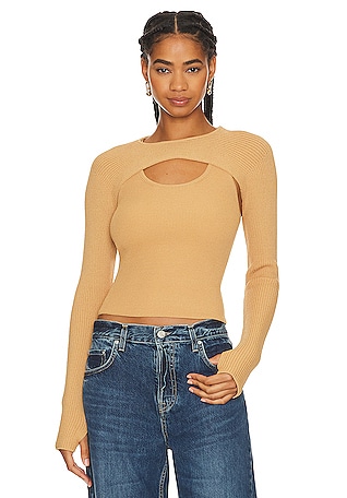 Rylee Pearl Embellished Crop Blouse