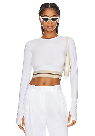 Womens Helmut Lang white Ribbed Contour Top