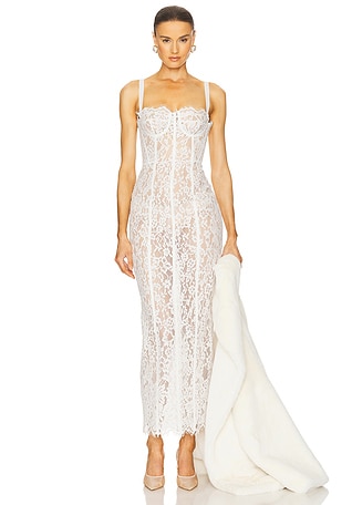 amai maxi dress in white Superdown Amai Maxi Dress in White