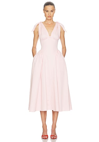 Fairweather Midi Dress in Stretch Cotton Sateen