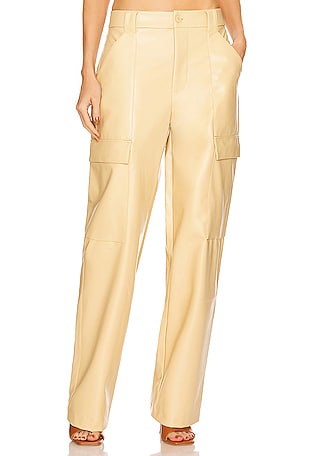 Waterbased Faux Leather Cargo Pant