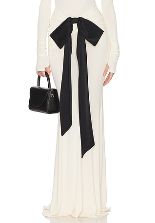 The Althea Jersey Skirt With Bow Helsa $299 