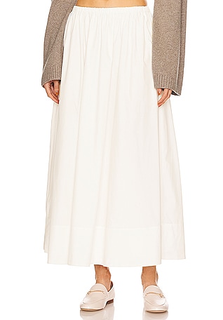 Cotton Poplin Midi Skirt