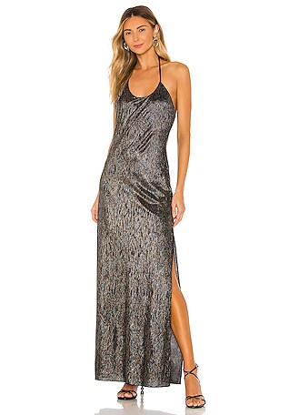 revolve metallic dress