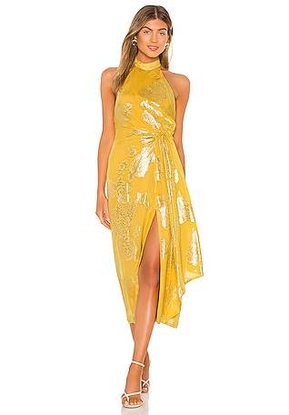 revolve metallic dress