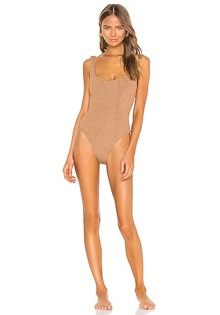 Bae Watch Square Neck Lace-Up One-Piece Swimsuit