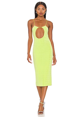 Mia Strapless Eyelet Midi Dress – honey