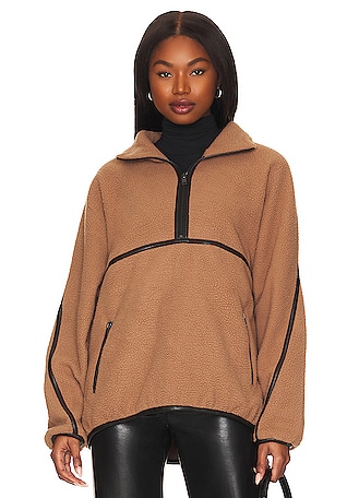 Khaki oversized hotsell zip front sweater