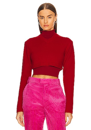Patton Micro Cropped V Neck Sweater