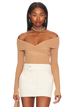 Off the shoulder hot sale cross wrap sweater