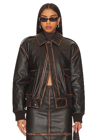 Yoly Black Vegan Leather Coat
